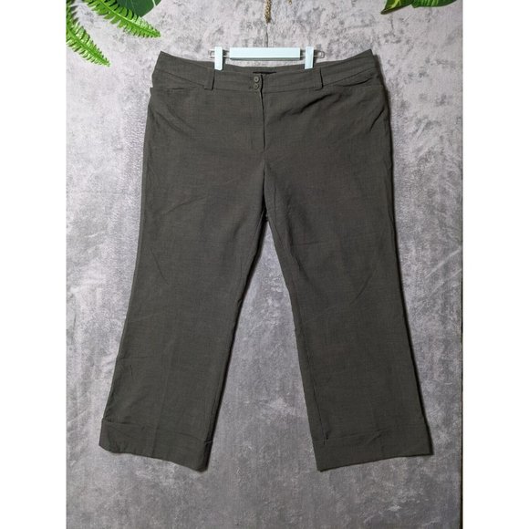 LANE BRYANT Women Dress Pants Solid Green Straight Leg Flat Front SIZE 22 - Picture 1 of 12